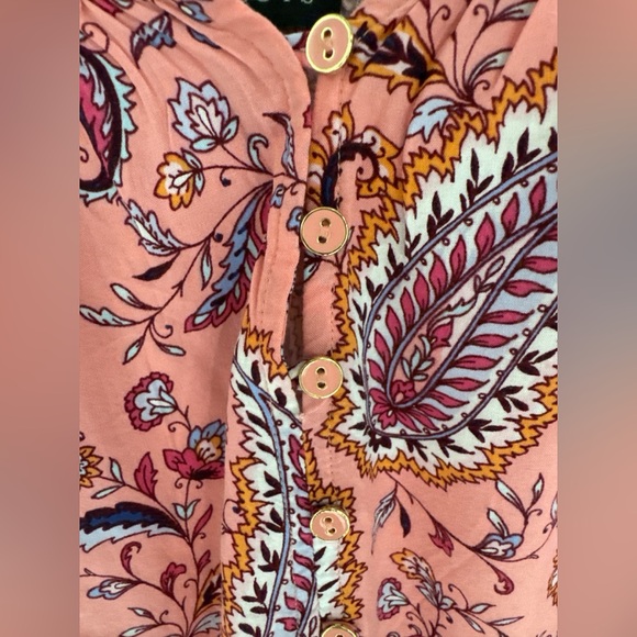 Talbots Blouse With 1/4 Button-Up Popover Floral Paisley Print In Women's Size S - Picture 3 of 4